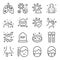 Corona Virus icons set vector illustration. Contains such icon as Pneumonia, Vaccine, Mask, Fever and more. Expanded Stroke