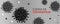 Corona virus infection vector with coronavirus text banner with grey background
