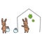 Corona virus kids cartoon help each other rabbit infographic. Viral flu face mask on cute bunny. Educational graphic for