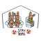 Corona virus kids cartoon stay home cute bunnies on couch reading infographic. Educational graphic self isolate family