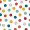 Corona virus kids pattern. Seamless repeating background coronavirus. Abstract illustration of bacteria polka dots