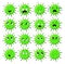 Corona virus mascot collection with face expression. Coronavirus vector illustration with facial expression big set isolated on