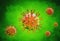 Corona virus. Microscopic view of a infectious virus.