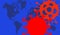 Corona virus new variant icons illustration on blue background with world map.