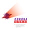 Corona virus outbreak in red color flat design on white background