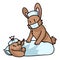 Corona virus sars cov 2 cute nurse bunny taking care of sick patient. Vector Covid 19 infographic for kids with cute