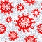 Corona virus seamless pattern. Vector illustration