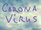 CORONA virus text on blue sky with white clouds.