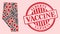 Corona Virus Vaccine Mosaic Alberta Province Map and Grunge Vaccine Stamp