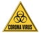 Corona Virus written on a warning sign