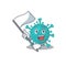 Corona zygote virus cartoon character design holding standing flag