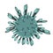 Coronavirus 2019-nCov. Concept resposible for asian flu outbreak. Stop symbol. Influenza pandemic. Virus or bacterium. Flat cartoo