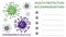 Coronavirus 2019 nCoV, protection, hygiene, dangerous unknown virus in China Wuhan, 3d green and purple coronavirus on information