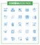 CORONAVIRUS 25 Blue Icon set on the theme of Corona epidemic contains icons such as hygiene, medicine, bacteria, medical case,