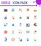 CORONAVIRUS 25 Flat Color Icon set on the theme of Corona epidemic contains icons such as herbal, love, blood, heart, test