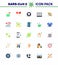 CORONAVIRUS 25 Flat Color Icon set on the theme of Corona epidemic contains icons such as seconds, service, dental, online, check