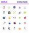 Coronavirus Awareness icon 25 Flat Color icons. icon included hand sanitizer, corona, laboratory, cream, sign