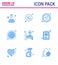 Coronavirus Awareness icon 9 Blue icons. icon included virus, germs, bacteria, blood, bacteria