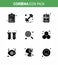 Coronavirus Awareness icon 9 Solid Glyph Black icons. icon included scan virus, tubes, sports, test, medical record