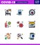 Coronavirus awareness icons. 9 Filled Line Flat Color icon Corona Virus Flu Related such as medical, antivirus, medicine, virus,