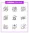 Coronavirus awareness icons. 9 Line icon Corona Virus Flu Related such as  virus, germs, virus vaccine, blood, safe