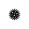 Coronavirus or bacteria glyph symbol.