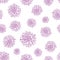 Coronavirus Bacteria Vector Seamless Pattern. Hand Drawn Covid 19 Sketches Background. Medical Epidemic Warning Corona