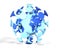 Coronavirus bacterium and world map on white background 3d illustration
