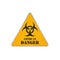 Coronavirus Biohazard Danger Road Sign. Covid-19 Warning 3D Render