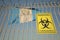 Coronavirus biohazard sign with flag of Guatemala as a background. Guatemalan Quarantine, conceptual 3D rendering