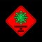 Coronavirus on board. car sticker Quarantine. 2019-nCoV Pandemic. Global epidemic disease. Sign isolation period. Deadly disease