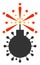 Coronavirus Bomb Detonator Raster Flat Icon