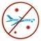 Coronavirus. Cancellation of flights due to coronavirus concept. Novel coronavirus 2019-nCoV,  red sign crossed out airplane vecor