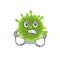 Coronavirus cartoon character design with angry face