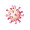Coronavirus cell isolated on white background. Dangerous respiratory corona virus from Wuhan, China