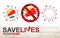 Coronavirus cell with Seychelles flag and map. Stop COVID-19 sign, slogan save lives stay home with flag of Seychelles