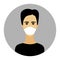 Coronavirus in China 2019-nCoV, Man in white medical face mask. Concept of coronavirus quarantine. Vector illustration.