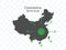 Coronavirus, China map. Vector illustration, flat design