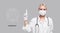 Coronavirus in China. Novel coronavirus 2019-nCoV, woman doctor in white medical face mask.