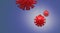 Coronavirus Christmas toy decoration blue background 3d render