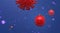 Coronavirus Christmas toy decoration blue background 3d render