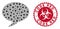 Coronavirus Collage Balloon Icon with Grunge Code Red Stamp