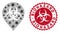 Coronavirus Collage Biohazard Marker Icon with Scratched Biohazard Seal