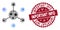Coronavirus Collage Data Network Icon with Distress Important Info Stamp