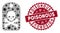 Coronavirus Collage Death Sticker Icon with Textured Poisonous Seal