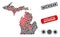 Coronavirus Collage Michigan State Map with Distress Stamp Seals