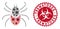 Coronavirus Collage Mite Tick Icon with Textured Trematodes Stamp