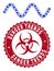 Coronavirus Collage Sinusoid Wave Icon with Grunge Danger Trends Seal