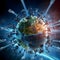 Coronavirus concept, fear of disease and a new pandemic that could engulf the earth again, abstract generative AI.