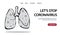 Coronavirus CoV in lungs isolated. Symptoms. Health and medicine. Virus in China.Flat vector